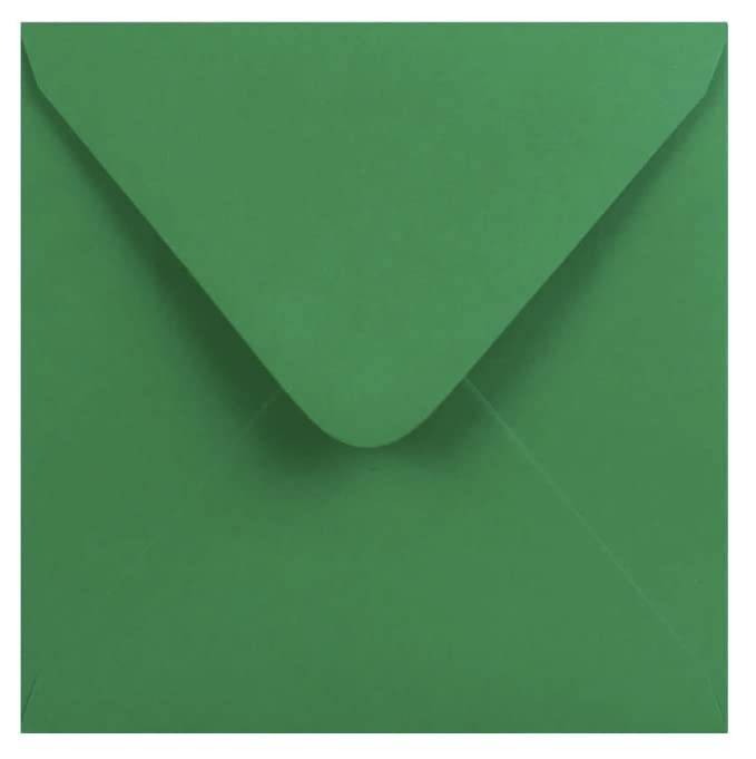 Sobres cuadrados de colores para tarjetas de felicitación, invitaciones de boda y manualidades, paquete de 100 unidades, 155 x 155 mm, color verde oscuro