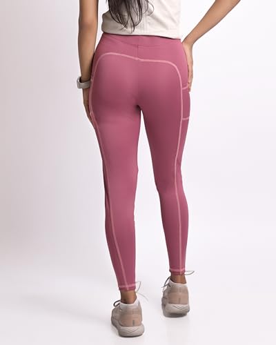 Image of Mehrang Women's Gym Wear Tights | Track Pants with Mesh Insert & Side Pockets : Ideal for Active Wear, Yoga & Workout | Stretchable Gym Pants for Women & Tights for Women