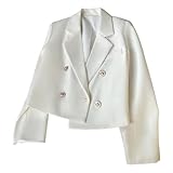 Blazer court et léger : Ce blazer pour femme présente une silhouette courte et élégante, un col cranté et une ouverture sur le devant, créant une allure soignée idéale pour les tenues professionnelles décontractées et business casual. Sa coupe structurée apporte une touche de modernité au blazer court tout en permettant de le superposer facilement à des débardeurs, des chemisiers et des robes.