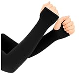 2 Pares de Manguito Proteção Solar UV para Ciclismo e Esportes, Preto, Secagem Rápida, Anti-Suor,