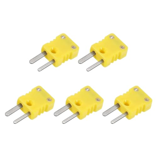 Asyduey Mini Conector de Termopar Tipo K Adaptador de Enchufe Macho Alta Temperatura 120 ℃ (248 ℉) para Sondas de Sensor de Termopar