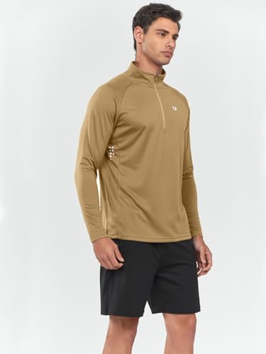 Image of NORTHYARD Men's Quarter Zip Pullover Athletic Running Shirt Long Sleeve | 1 /4 Zip Top, Quick Dry Lightweight, Moisture Wicking Breathable, Reflective Strips, Performance Workout Gym, Hiking Sports