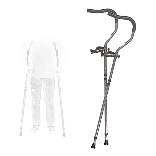 Kule pachowe (2 jednostki), ergonomiczne aluminiowe kule do chodzenia w kształcie litery F, kule z regulacją wysokości amortyzatora z przyciskiem, obsługuje do 287 l