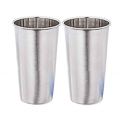 Sharda Metals Stainless Steel Big Lassi Glass Long Tumbler, Set of 2 – 500 ml