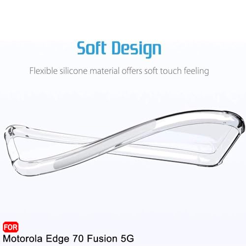 Image of TheGiftKart Crystal Clear Back Cover Case for Motorola Moto Edge 70 Fusion 5G | Shockproof Soft TPU Case | Cushioned Edges for Ultimate Protection Back Cover Case (TPU, Transparent)