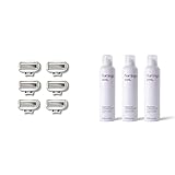 FLAMINGO Women's Razor 5-Blade Refills - Razors for Women - 6ct & Women's Foaming Shaving Gel with Aloe Vera, 6.7oz - 3ct