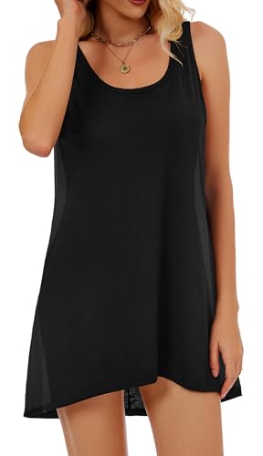 CHICGAL Beach Cover Ups for Women Summer Casual Sleeveless Tank Dresses Swimsuit Coverup4