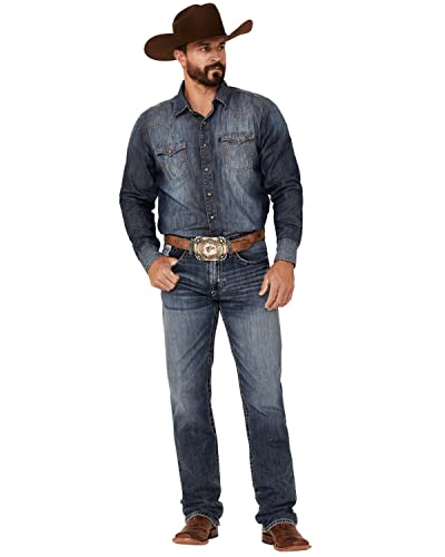 Cinch Men's White Label Medium Stonewash Performance Stretch Relaxed Straight - Mb92834045