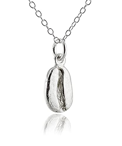 FashionJunkie4Life Collar de plata de ley con granos de caf...