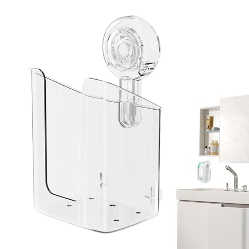 Quzente Wall Mounted Wet Wipes Dispenser, Clear Flushable Wipe Holder with Suction Cup, Multifunction Wipe Containers Refillable for Kitchen Bedroom Bathroom