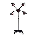 750W Infrared Heat Lamp Red Light,5 Head Portable Floor Hair Dryer Stand Up Color Processor Styling Perming Dryer Accelerator (a)
