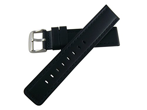 Hadley-Roma Oil Tanned Genuine Leather Waterproof Black Watch Band Strap MS784 20mm