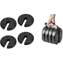 Quik Shade Set of 4 Canopy Weight Plates and US Weight Set of 4 40lb No-Pinch Canopy Weights for Securing Tents