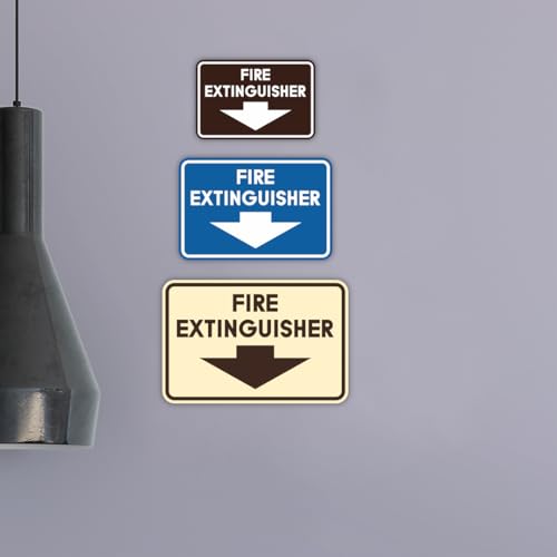 Image of Signs ByLITA Classic Framed Fire Extinguisher (Brushed Silver) - Small 5 Pack
