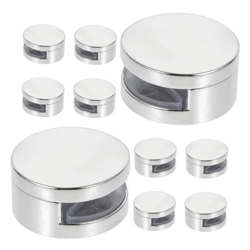 SOPOTUTU 10個 調節可能な壁掛けガラスクリップ 強力ミラークランプ ブラケット 耐腐食性鏡ホルダー 固定具 多機能シェルフ用