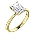 10K Solid Yellow Gold Handmade Engagement Rings 2-4CT Emerald Cut Moissanite Diamond Solitaire Wedding/Bridal Rings Set for Women/Her Proposes Ring, Rings For Her (4 CT)