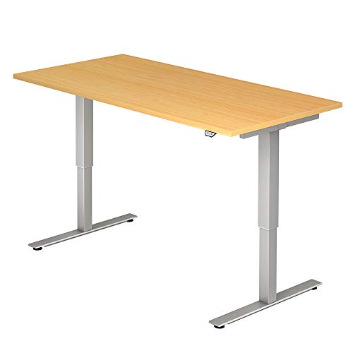 A-Series Elektrisch höhenverstellbarer Schreibtisch AS1258 mit Memoryschalter, Tischplatte 160x80cm (BUCHE)