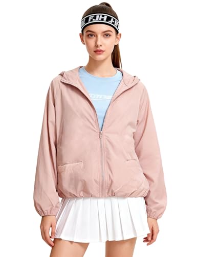 Image of Venzina Women's Loose- Fit Sun Protection Hoodie -UPF 50+ Ultra-Lightweight Wind-Resistant Jacket with Elegant Color-Block Design, Packable & Quick-Dry for Travel, Hiking & Daily Outdoor