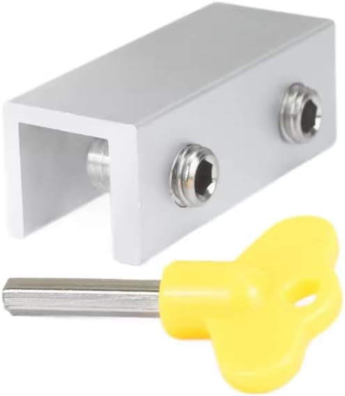 Adjustable Window Lock with Key, No-Drill Sliding Window Lock for Vertical and Horizontal Windows, Aluminum Window Security Stop for Home, Sliding Door Lock for Patio and Bedroom, 2-Pack (Long Black)