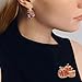 Pumpkin Brooch Pin for Women Halloween Fashion Enamel Crystal Leaf Pumpkin Brooches Dress Accessories Halloween Party Jewelry (Gold Three Pumpkin)