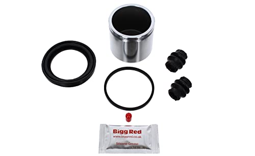 Image of Bigg Red - Front Left or Right Brake Caliper Repair Seal Kit & Piston - Compatible with Ateca, Alhambra, A3 S3 Quattro, Kodiaq, 2010-2020, Leon, C-Class