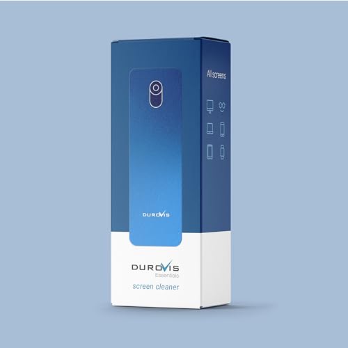 Display Reiniger Durovis Essentials, Screen Cleaner, Bildschirmreiniger mit Mikrofasertuch inklusive 50ml Glasreiniger ohne Alkohol für Auto/Smartphone/Laptop/Tablet (blau)