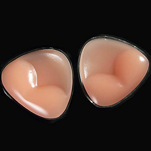 Bra Pad Breast Enhancers, Upgraded Silicone Bra Insert Triangle Waterproof Bra enhancement for Swimsuit Bikini Sport Bra, Skin
