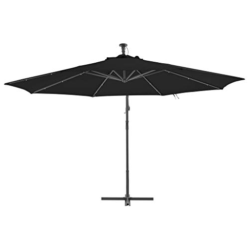 Catherinol Sombrilla voladiza con poste, Parasol Terraza, Sombrilla Terraza Exterior, Sombrilla Jardin, Parasol Jardin, Sombrilla Playa, Parasol Excentrico, de aluminio negro 350 cm - imagen 3