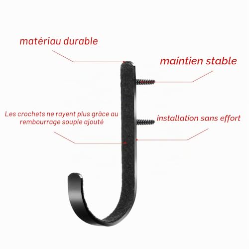 Hotop 12 Pièces Crochets de Fusil en Métal Noir pour Supports Muraux, Noir – vue 3