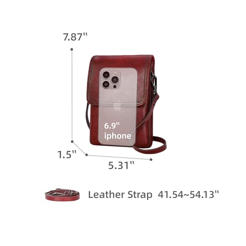 Image of Iswee Rfid Blocking Small Crossbody Bag for Women Travel Classic Style | Genuine Leather，Adjustable Shoulder Strap,Fits 6.9 inch Phone,Anti-Theft Purse,Perfect for Daily Use and Weekend Travel