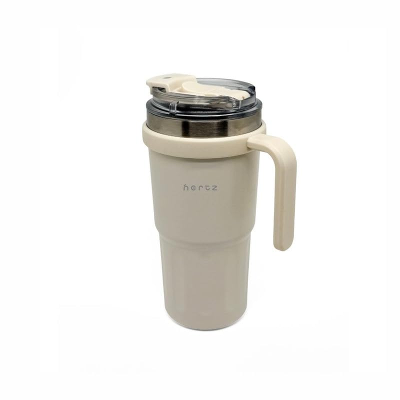 Image of NERTZ Groove Tumbler 600ml Stainless Steel Insulated | Double Wall Vacuum Bottle with Straw Lid & Wide Mouth Lid | Hot & Cold Bottle Leak Proof, BPA Free for Gym, Travel, Office