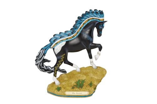 Enesco The Trail of Painted Ponies War Bonnet Horse Figurine, 9 Inch, Multicolor