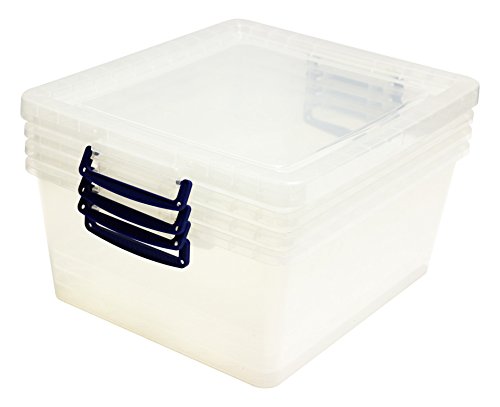 Really Useful Nestable Plastic Storage Boxes Pack of 4 (17.5L)