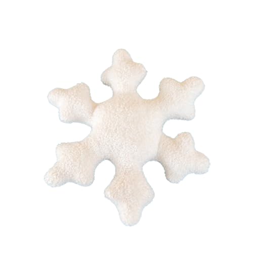 Champracer Schneeflocke Plüsch Kissen - Niedlich, Weich, Dekoratives Sofakissen für Weihnachten (40 cm, Weiß)