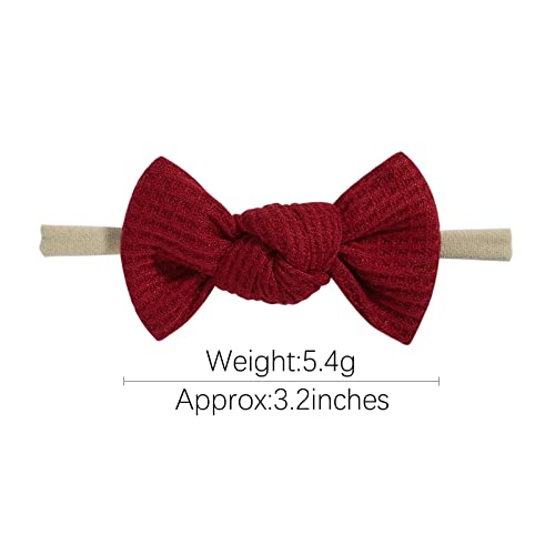 20Pcs 3.2" Baby Girls Waffle Headbands Hair Bows Stretchy Nylon Hairbands For Newborn Infant Toddler Hair Accessories #TOP5