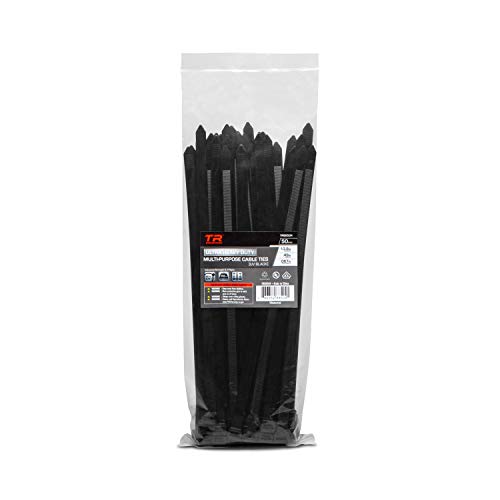 TR Industrial Ultra Heavy Duty Multi-Purpose UV Cable Ties (100-Piece), 250 lbs. Tensile Strength, 13.8\", Black