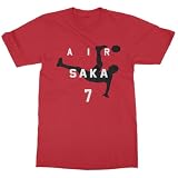 Air Saka Inspired Soccer Graphic London Fans Unisex T-Shirt (Red, Large)