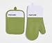 Pantone™ - Set Guanto da forno e Presina in Silicone e Cotone con grip per presa antiscivolo, Resistenti al Calore fino a 250°C - Verde Chiaro