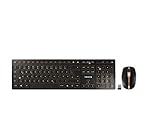 Cherry DW 9000 Slim, Rechargeable Wireless Desktop, Tastatur und Maus, USB, Funk, Bluetooth, Verschlüsselt, Schwarz