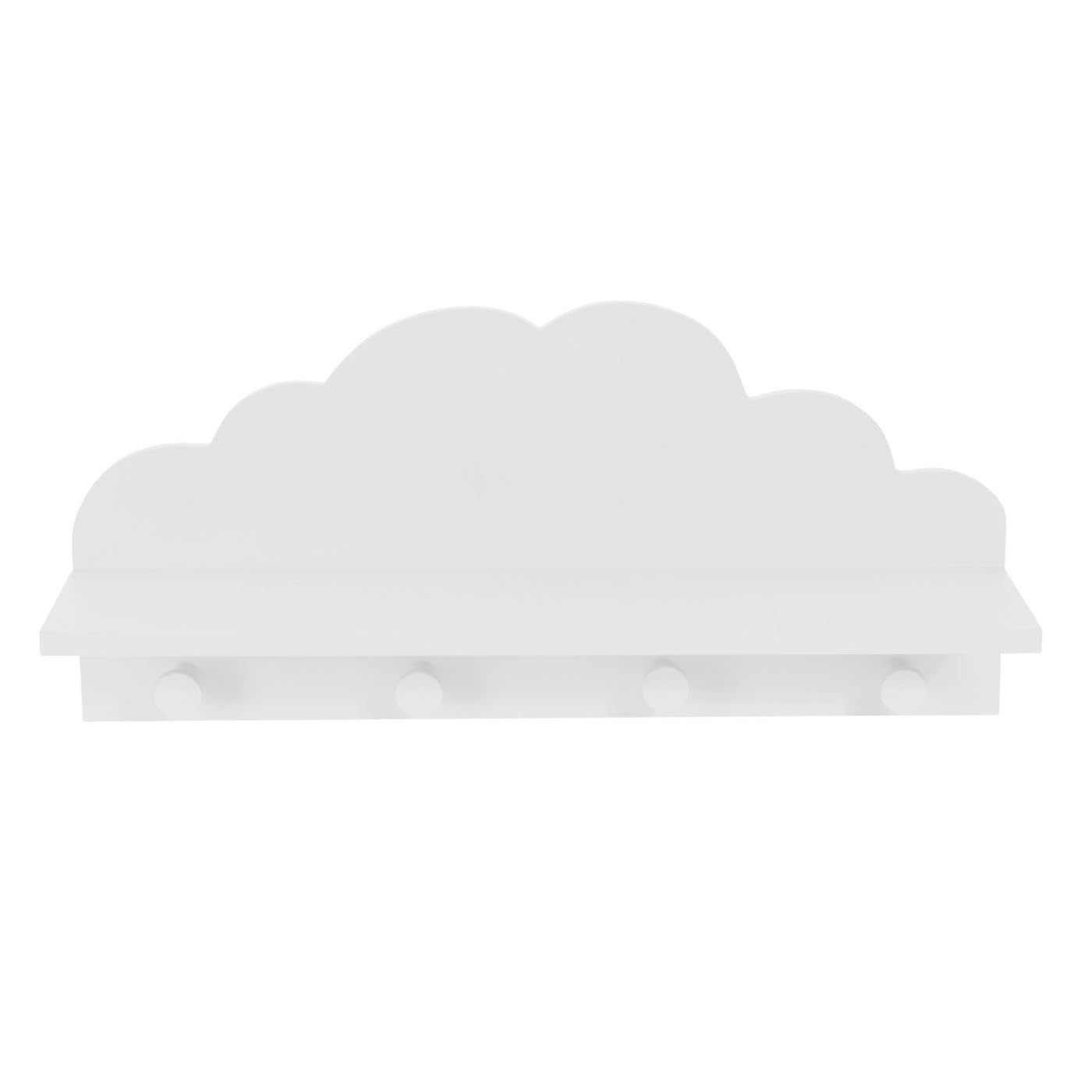 Cloud Shelf Coat Hooks Baby Nursery Children's Bedroom Floating Shelf | Wooden Floating Shelves Cloud Decorations | Cloud Shelves For Nursery - White