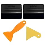 Dickno 4PCS Felt Edge Squeegee Car Wrapping Tool Kit, Vinyl Wrapping Tool Window Tint Kit, Auto Applicator Tool for Vinyl Wrap, Window Tint, Wallpaper, Decal Sticker Installation (Black+Black)