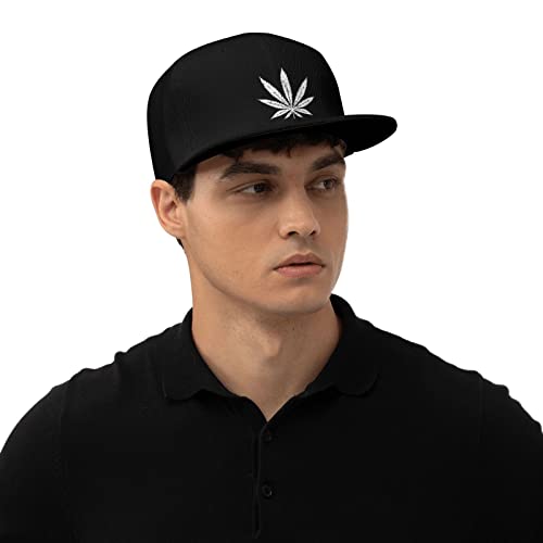 Bonés de beisebol ajustáveis masculinos e femininos, branco folha de erva daninha unissex simples bo