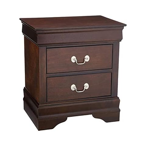 Simple Relax Cappuccino Wood Nightstand with 2 Drawers Cover