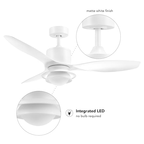 GLOBE Electric Oswald 48 in. Smart Ceiling Fan with LED Light, Energy Saving, Reversible Airflow, Remote Control, Whisper Quiet DC Motor, 6 Speeds, White thumbnail 11
