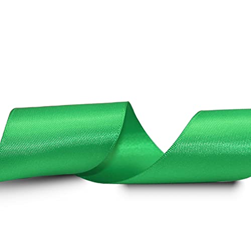Image of Solid Color Double Faced Green Satin Ribbon 1-1 /2 inch X 50 Yards, Ribbons Perfect for Crafts, Wedding Decor, Bow Making, Sewing, Gift Package Wrapping and More