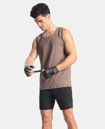 Image of Jockey MV57 Men Lightweight Nylon Regular Fit Solid Active Wear Tank Top with Breathable Mesh