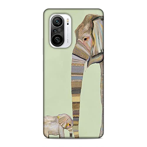 Image of Printed Mobile Back Hard Case Cover for Xiaomi Redmi K40 Pro /Xiaomi Redmi K40 Pro Plus /Xiaomi Poco F3 | Elephants, Cute Baby Elephant, Traditional-2189