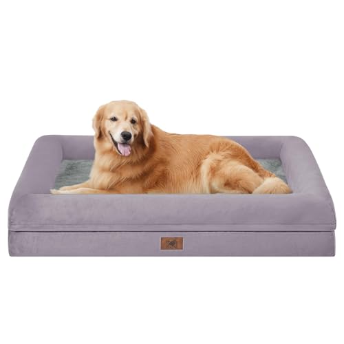 Image of Orthopedic Dog Bed Waterproof Pet Sofa for Large Sized Dogs | 360 Degree Bolster Support, Egg Crate Foam, Waterproof Liner, Non-Slip Bottom, Machine Washable Cover, 36 x 27 Inch