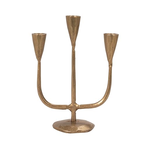 Creative Co-Op Cast Metal Candelabra, Antique Brass Finish by Creative Co-Op - Used condition - Image 3