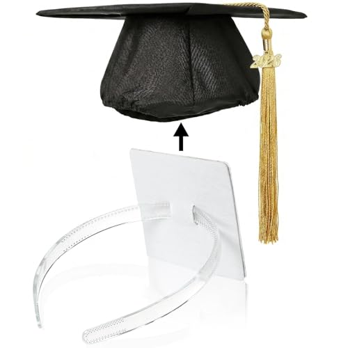 Image of Graduation Cap Headband, Firm Anti-fall Hair Band for Graduation Cap, Graduation Gifts Hat Accessories for Graduates, Students, Women(Clear)
